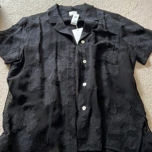 Aritzia Sheer Floral Button Down